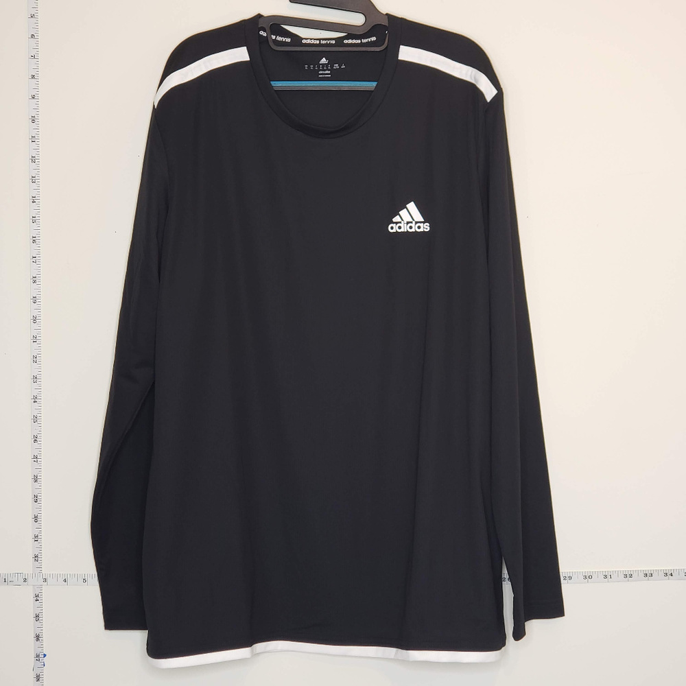 Adidas black long sleeve mens tennis shirt